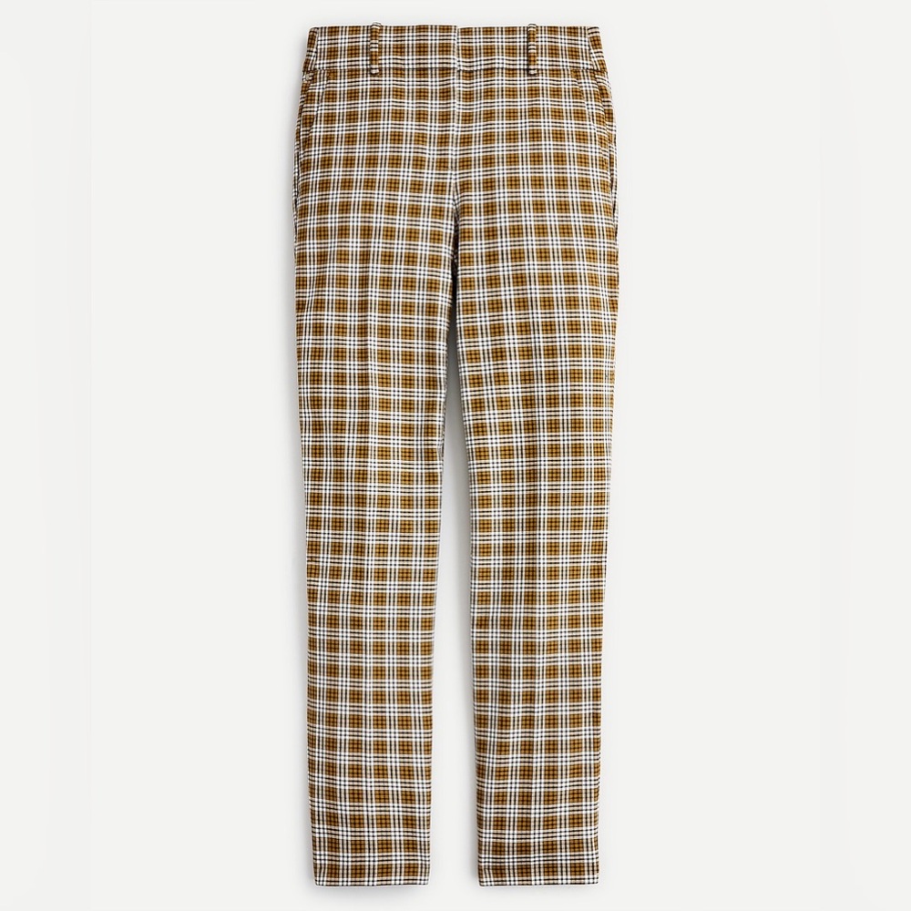 J.Crew Fall 2020 Cameron Slim Crop Pant in Gold Plaid 2P Petite 2